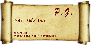 Pohl Gábor névjegykártya