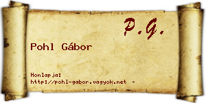 Pohl Gábor névjegykártya